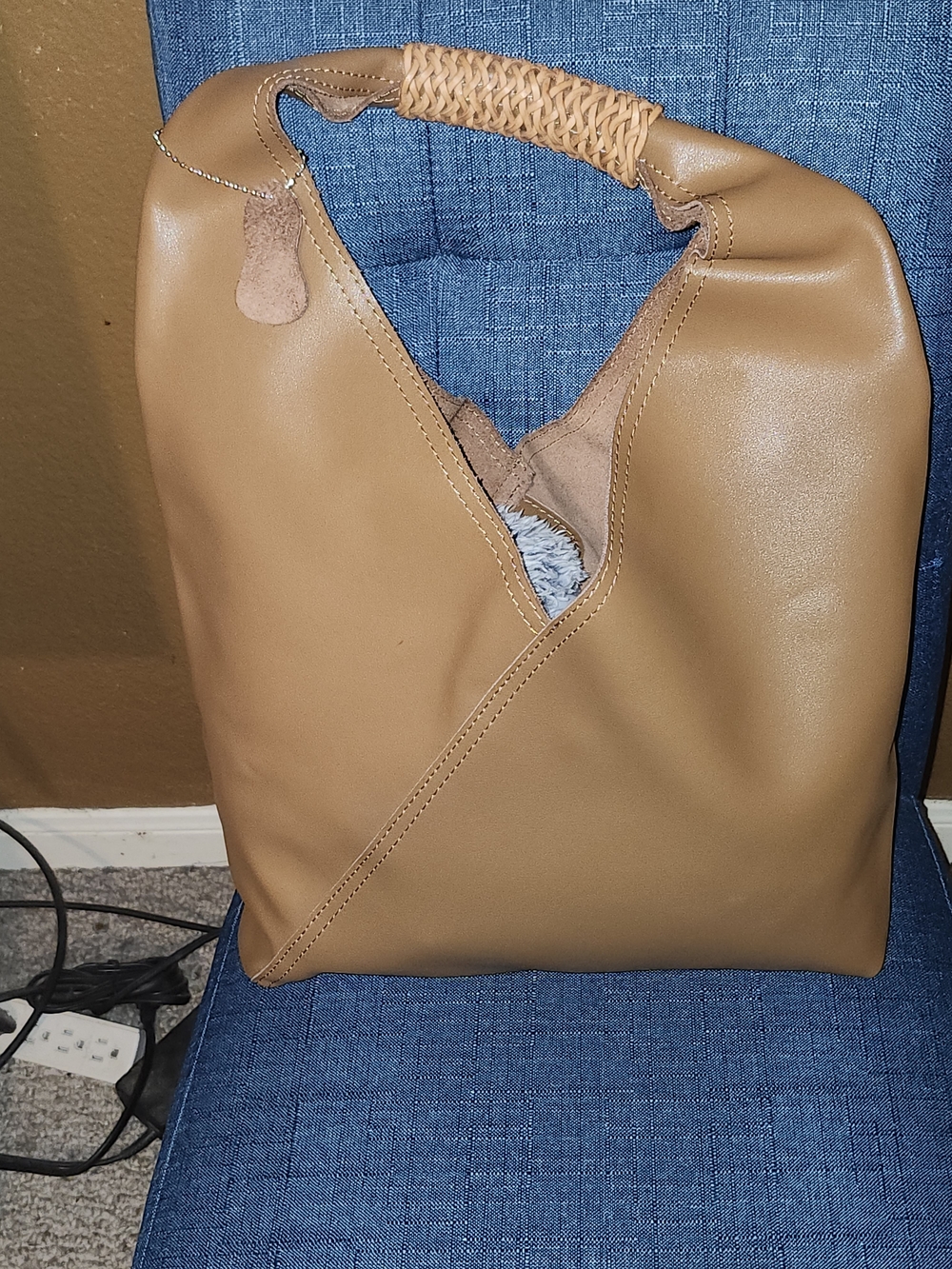 Tan Women's Hobo Tote Bag - Soft Faux Leather